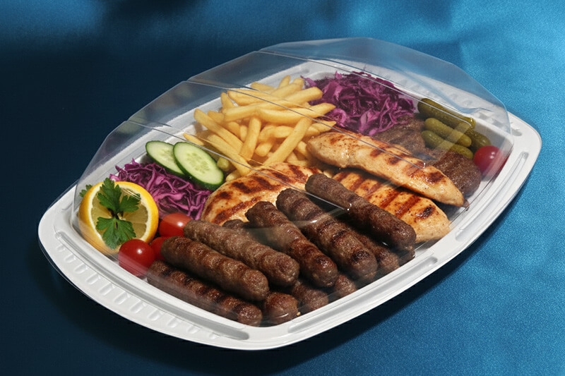 Hidegkonyhai műanyag tálca KÖZEPES fehér (310 Ft/db) + választható fedéllel - Image 2