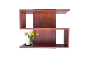 S alakú polc bútorlapos dekorral