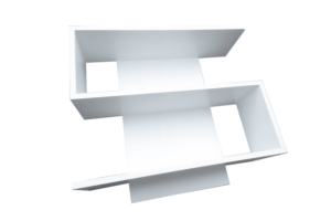 S alakú polc bútorlapos fehér