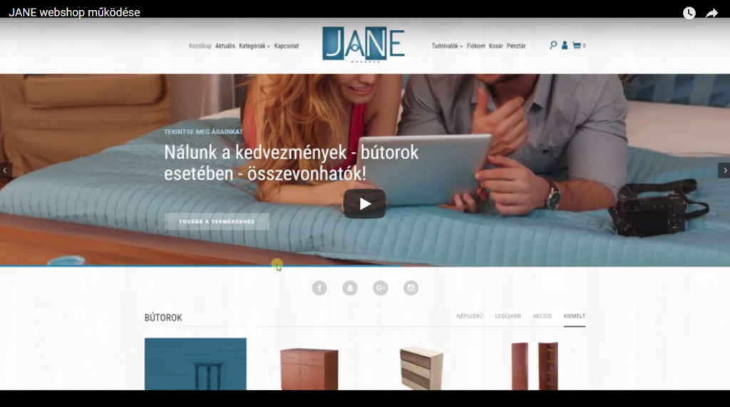 JANE webshop működése