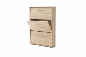 Keskeny cipősszekrény billenős 3-as Sonoma tölgy világos színben (készleten)