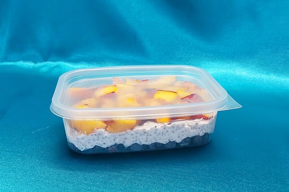 Műanyag, átlátszó svéd tál 450 ml-es ételtároló tetővel